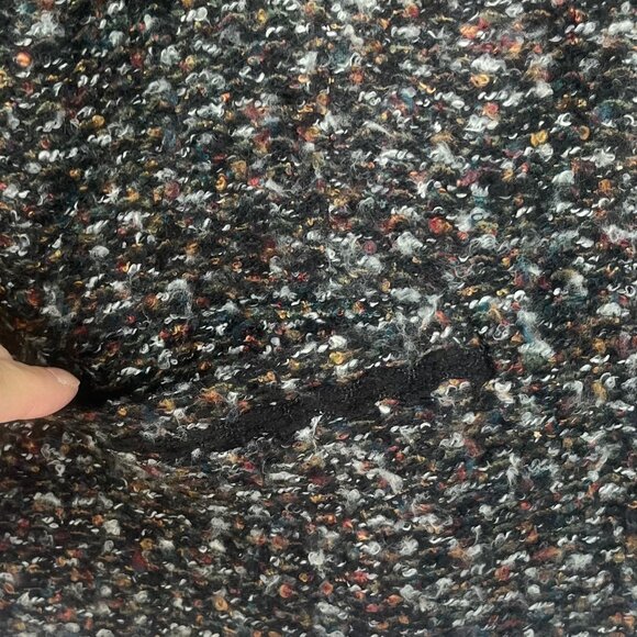 Sag Harbor Tweed Front Zip Jacket Blazer Coat Womens 14 Black Pockets - Picture 7 of 9